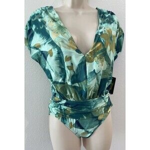 Vince Camuto Swimsuit Women's 6 Green Lagoon Resort Rainforest One Piece New